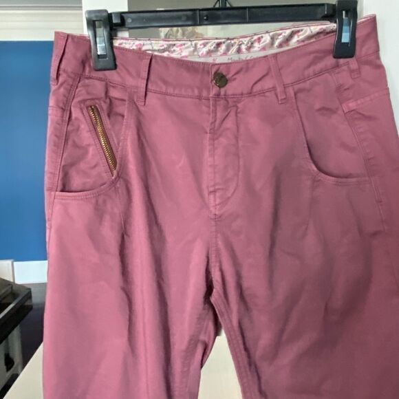 Manila Grace Chino Denim Burgundy - Picture 7 of 15